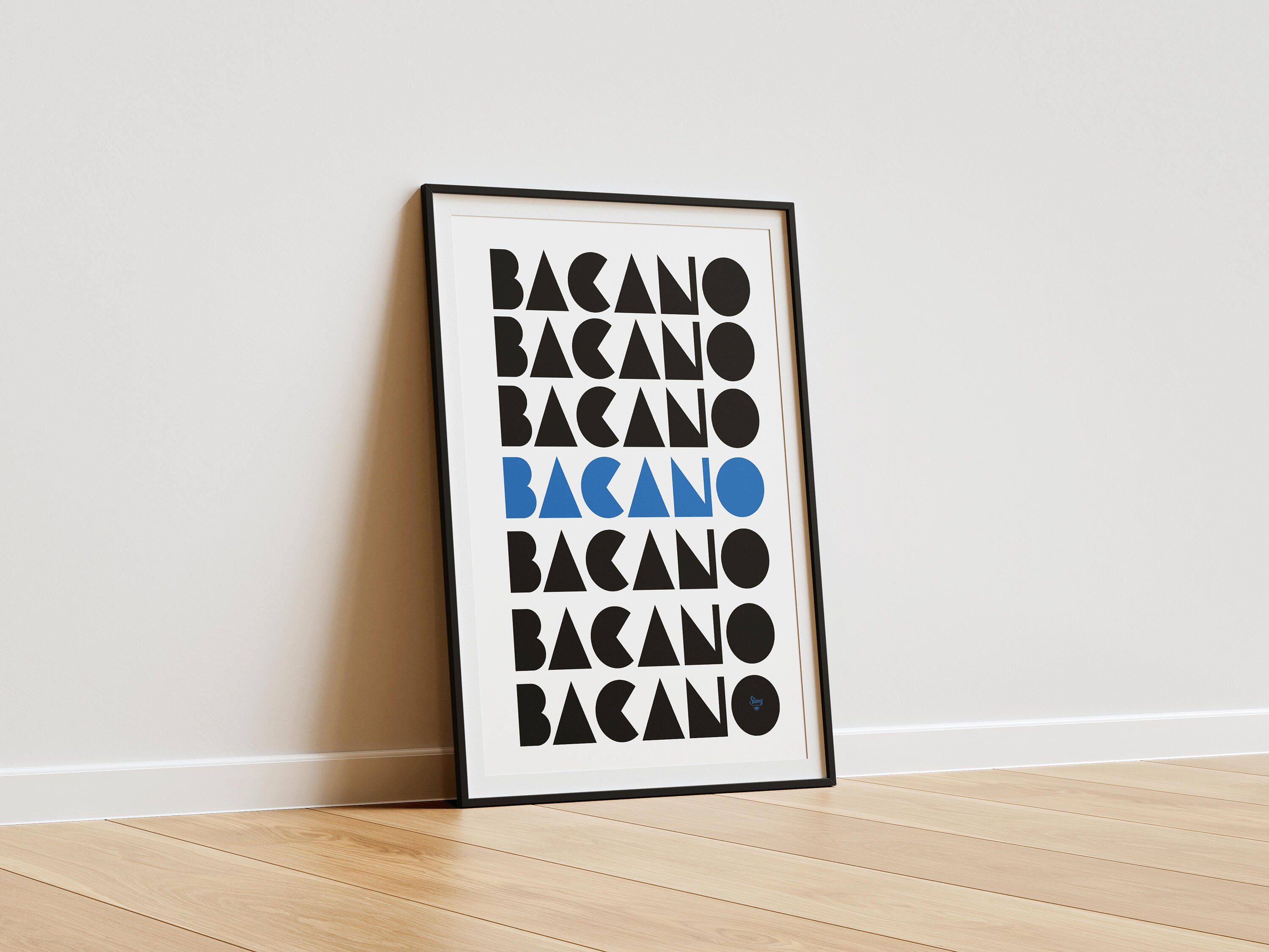 Bacano poster Photo frame with Bacano poster decorate a space in a home